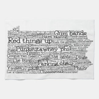 Pennsylvanie USA Slang Word Art Map Serviette de c