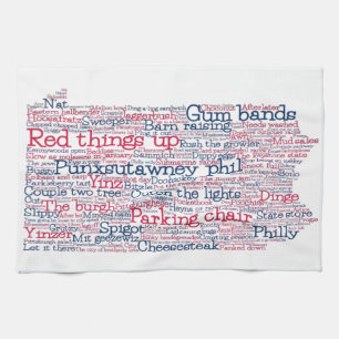 Pennsylvanie USA Slang Word Art Map Serviette de c