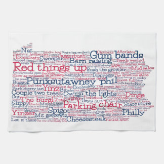 Pennsylvanie USA Slang Word Art Map Serviette de c