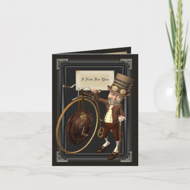 Penny Farthing Steampunk Cartes pour notes (Devant)