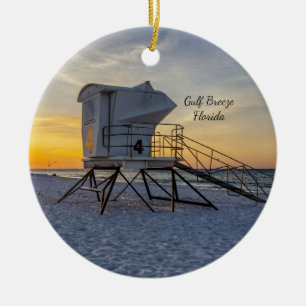 Pensacola Beach Lifeguard Station Sunrise Ornement