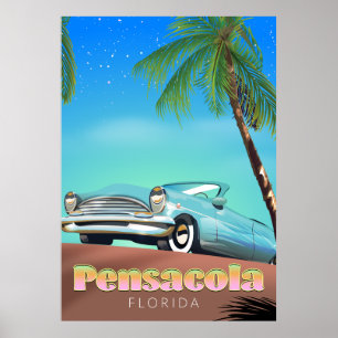 Pensacola, floride affiche de voyage de style vint