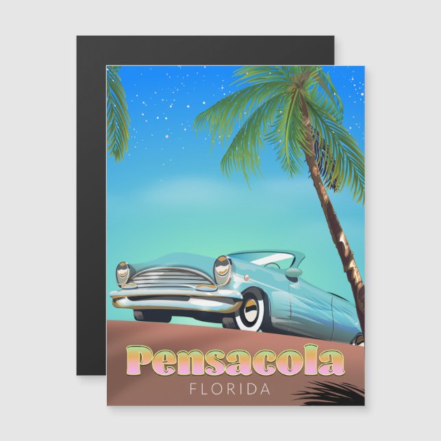 Pensacola, floride affiche de voyage de style vint (Devant / Derrière)