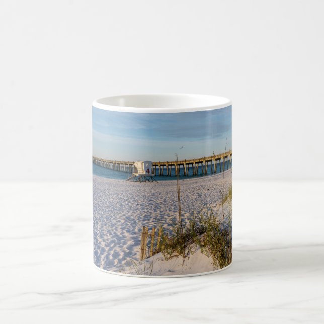 Pensacola Sand Dunes Pier Matin Café Mug (Centre)