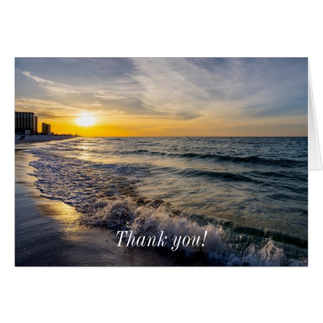 Pensacola Splashing Waves Sunrise Carte de remerci (Devant Horizontal)