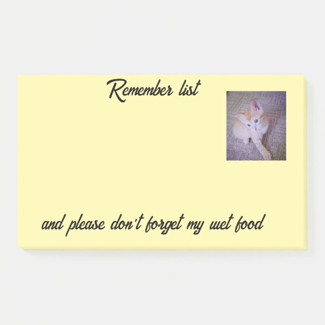Pense-bête Photo de Chat Notes Post-It (Devant)