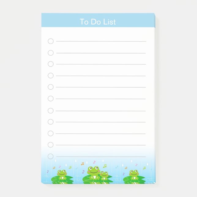 Pense-bêtes Post-it Grenouilles Mignonnes (Devant)