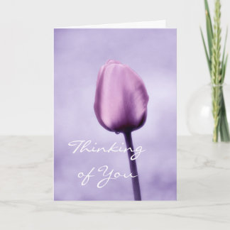 Pensée à vous carte de voeux de tulipe de lavande