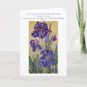 Pensée à vous carte florale d'art d'aquarelle