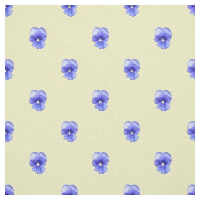 Pensée bleue sur jaune - Tissu (Échantillon)