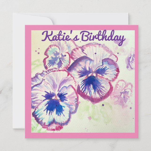 Pensée Pensées Fleur Violette Florale Rose (Devant)