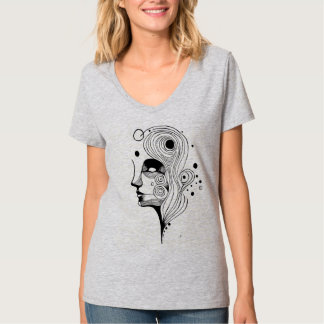 Pensées - Abstraite Line Art T-shirt Design