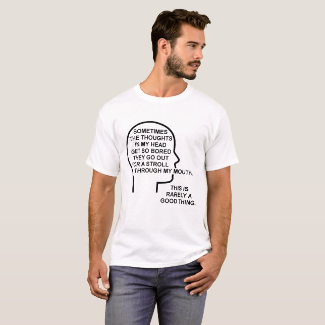 Pensées Ennuyeuses T-shirt Drôle (Devant entier)