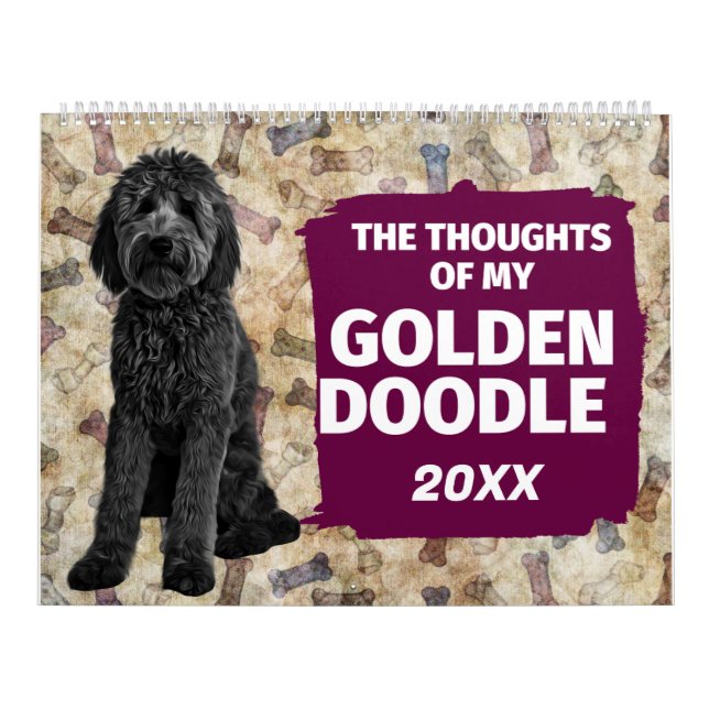 Pensées hilarantes de mon calendrier Goldendoodle (Protection)