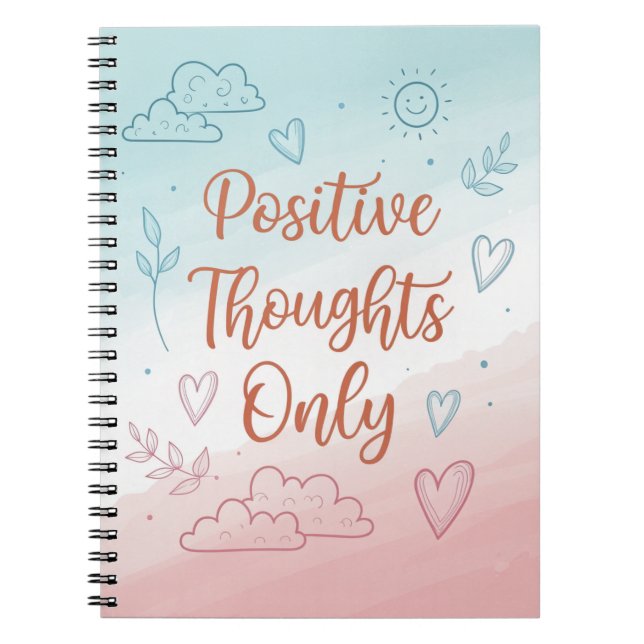 Pensées positives seulement Journal - Pastel Desig (Devant)