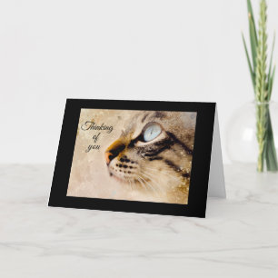 Pensées pour vous de la part du chat Carte de vœux