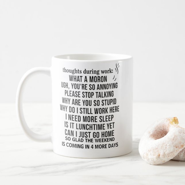pensées sarcastiques drôles de tasse de café penda (Avec donut)