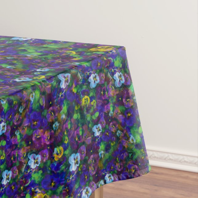 Pensées [violettes] 60x104 Grande nappe en coton (In Situ)