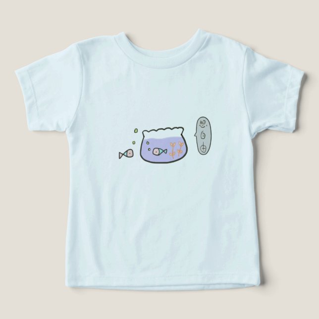 Penser à la liberté Dessin mignon de poisson Doodl (Design Recto)