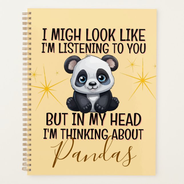 Penser à Pandas - Drôle Personnalisé (Devant)