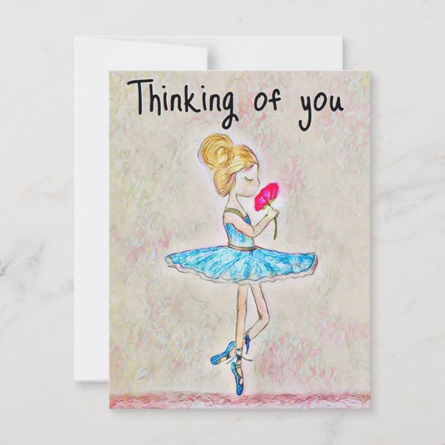 Penser à vos cartes de notes set Ballerina peintur (Devant)