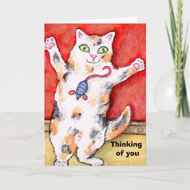 Penser à votre carte de voeux de chat (Devant)