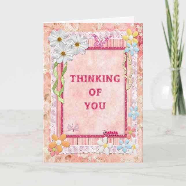 Penser à votre carte d'embarcation de scrapbooking (Devant)
