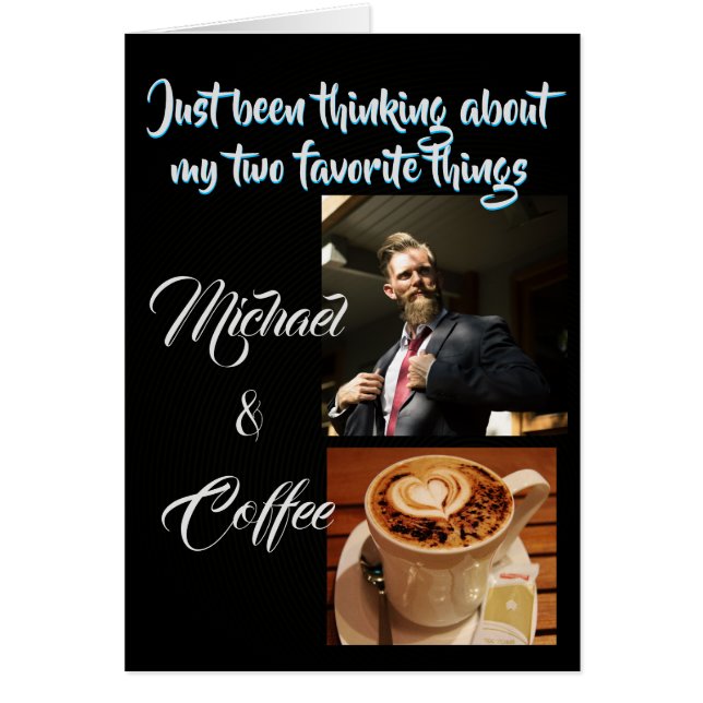 Penser à votre photo personnelle Black Fun Card (Devant)