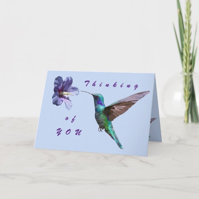 Penser à vous carte de colibri (Devant)