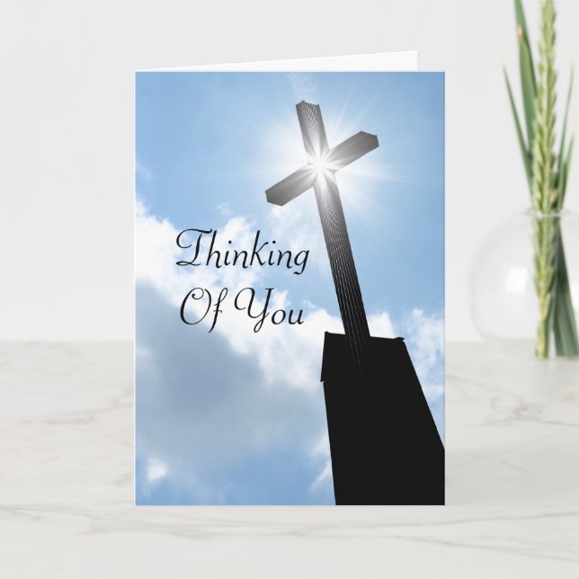 Penser À Vous Carte De Voeux Religieux (Devant)