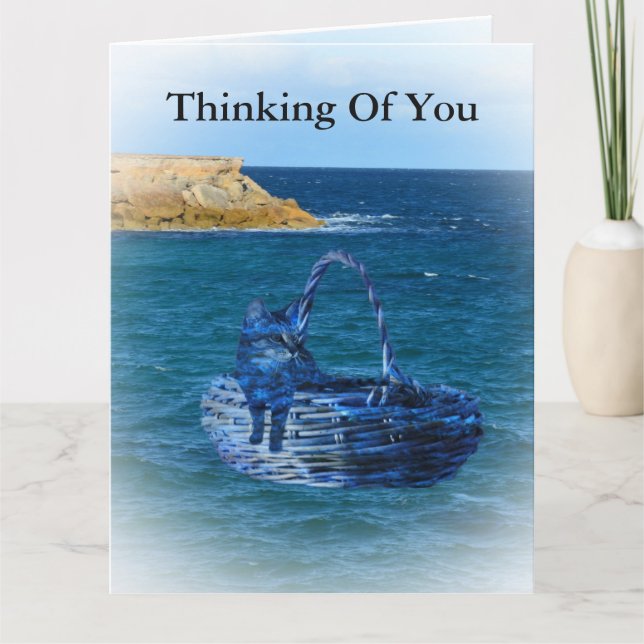 Penser À Vous Cat Sea Adventure Bg Carte De Voeux (Devant)