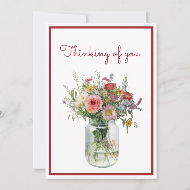 Penser à vous Fleurs d'aquarelle dans un bocal (Devant)