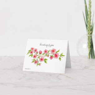 Penser à vous fleurs de cerisier Carte de note
