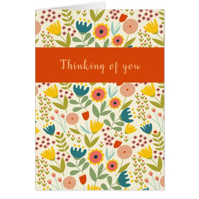 Penser à vous Folk Art Bonjour salutation (Devant)