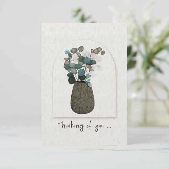 Penser à vous l'argent Dollar Eucalyptus en Vase (Debout devant)