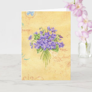 Penser à vous Magnifique Bouquet de Violets Carte