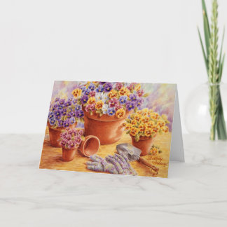 Penser à vous Pansies de jardin Carte de voeux