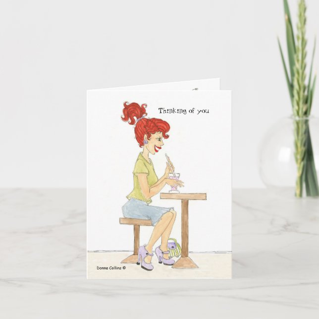 Penser à vous soda Carte de note fille (Devant)