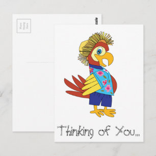 Penser à You Island Parrot carte postale