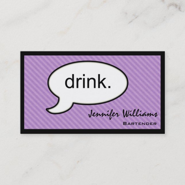 Penser Cloud Boire Bartender Carte de visite (Devant)