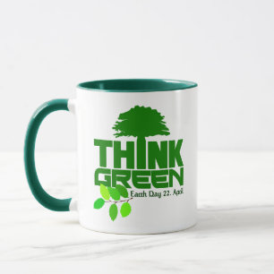 Penser Green personnalisé monogramme tasses