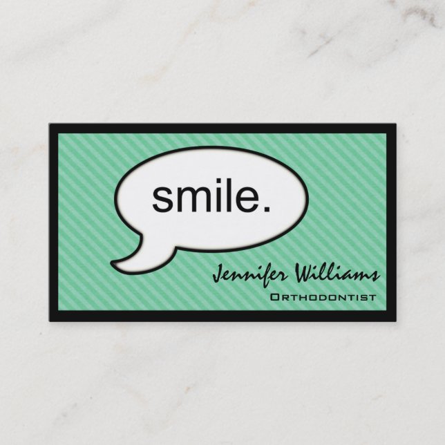 Penser Nuage Orthodontiste Carte de visite dentist (Devant)