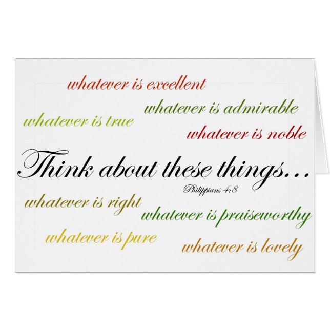 Pensez à de telles choses… 4:8 de Philippiens (Devant horizontal)