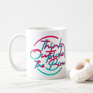 Pensez à l'extérieur de la boîte Mug - Bold 3D Cal