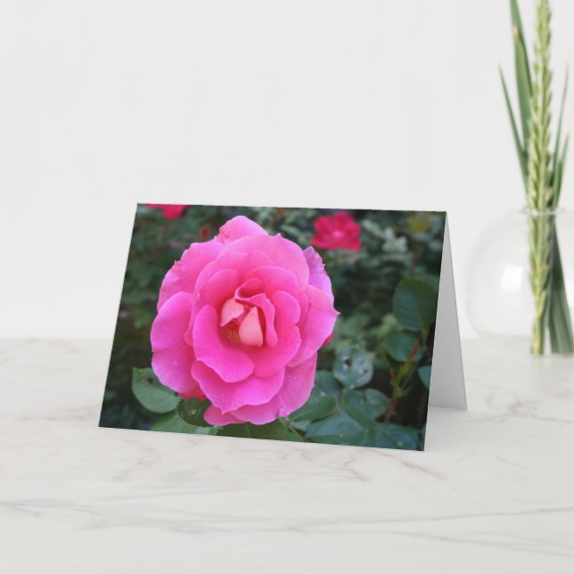 Pensez à votre carte rose rose (Devant)