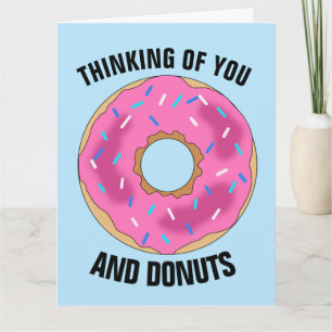 PENSEZ À VOUS ET DONUTS Cartes de voeux amusantes