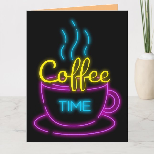 PENSEZ À VOUS LES CARTES DE SALUT DU CAFÉ NEON (Devant)