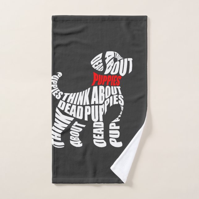 Pensez aux chiots blancs MORTS (Serviette à main)