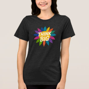 Pensez aux T-shirts de Sunburst colorés et motivan