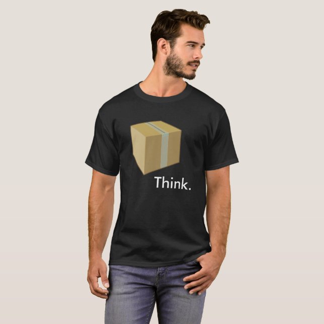 Pensez en dehors de au T-shirt de boîte (Devant entier)